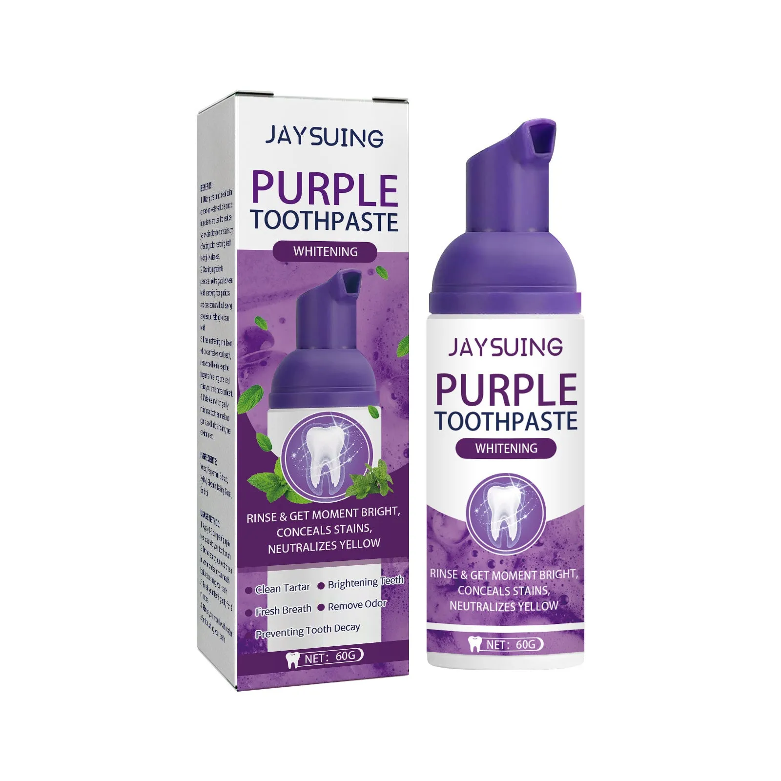 Purple Whitening Toothpaste Cleaning And Fading Oral Odor