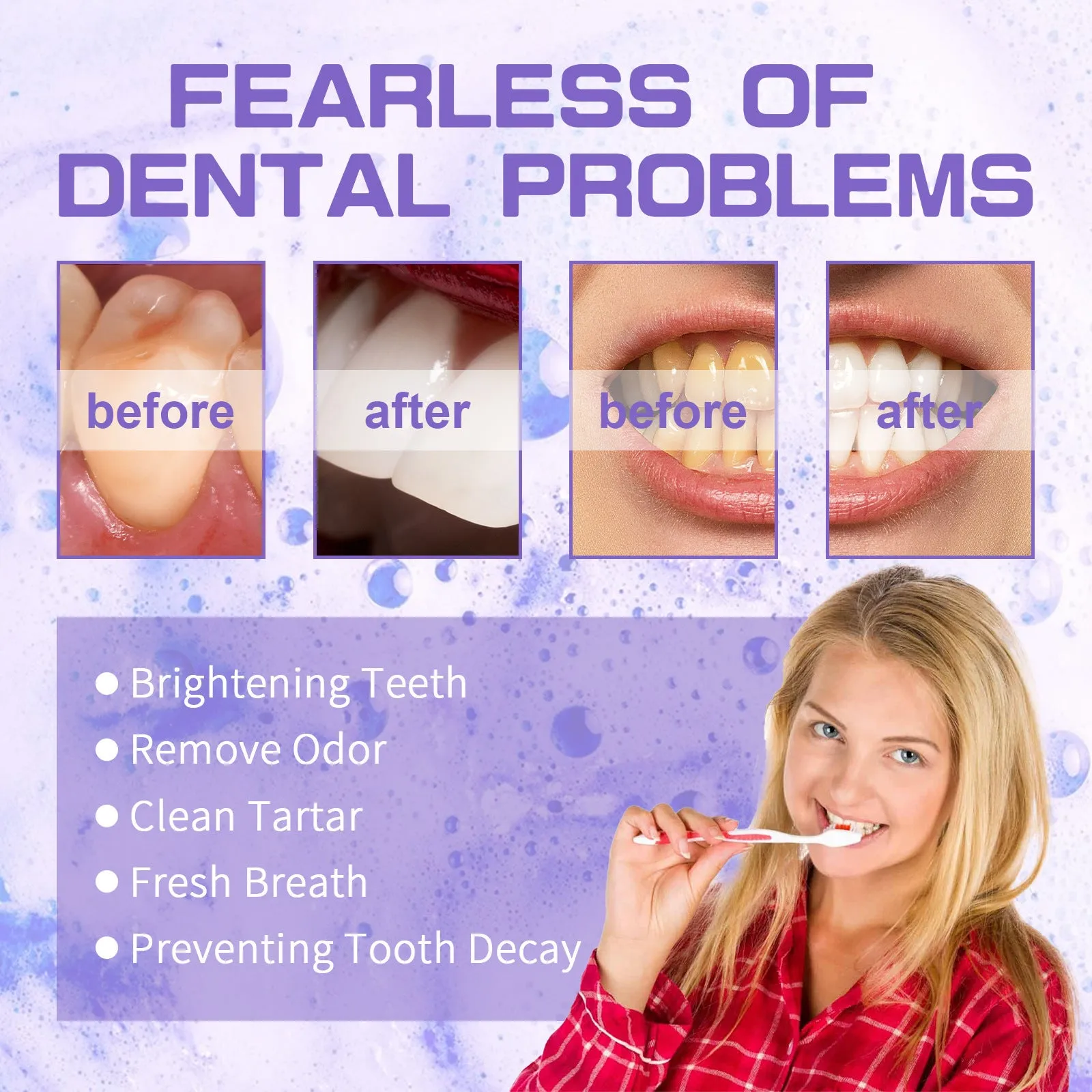 Purple Whitening Toothpaste Cleaning And Fading Oral Odor