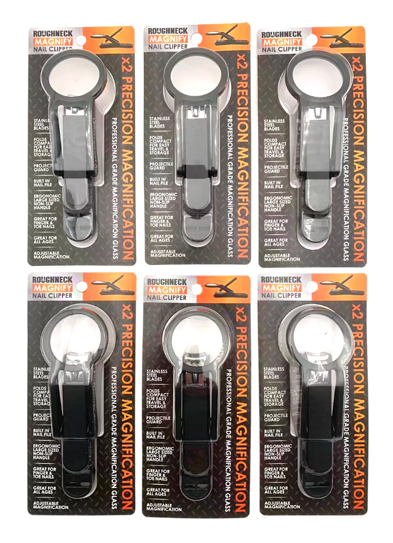 Roughneck Magnifying Nail Clippers 6 Pieces Per Retail Ready Display 23527