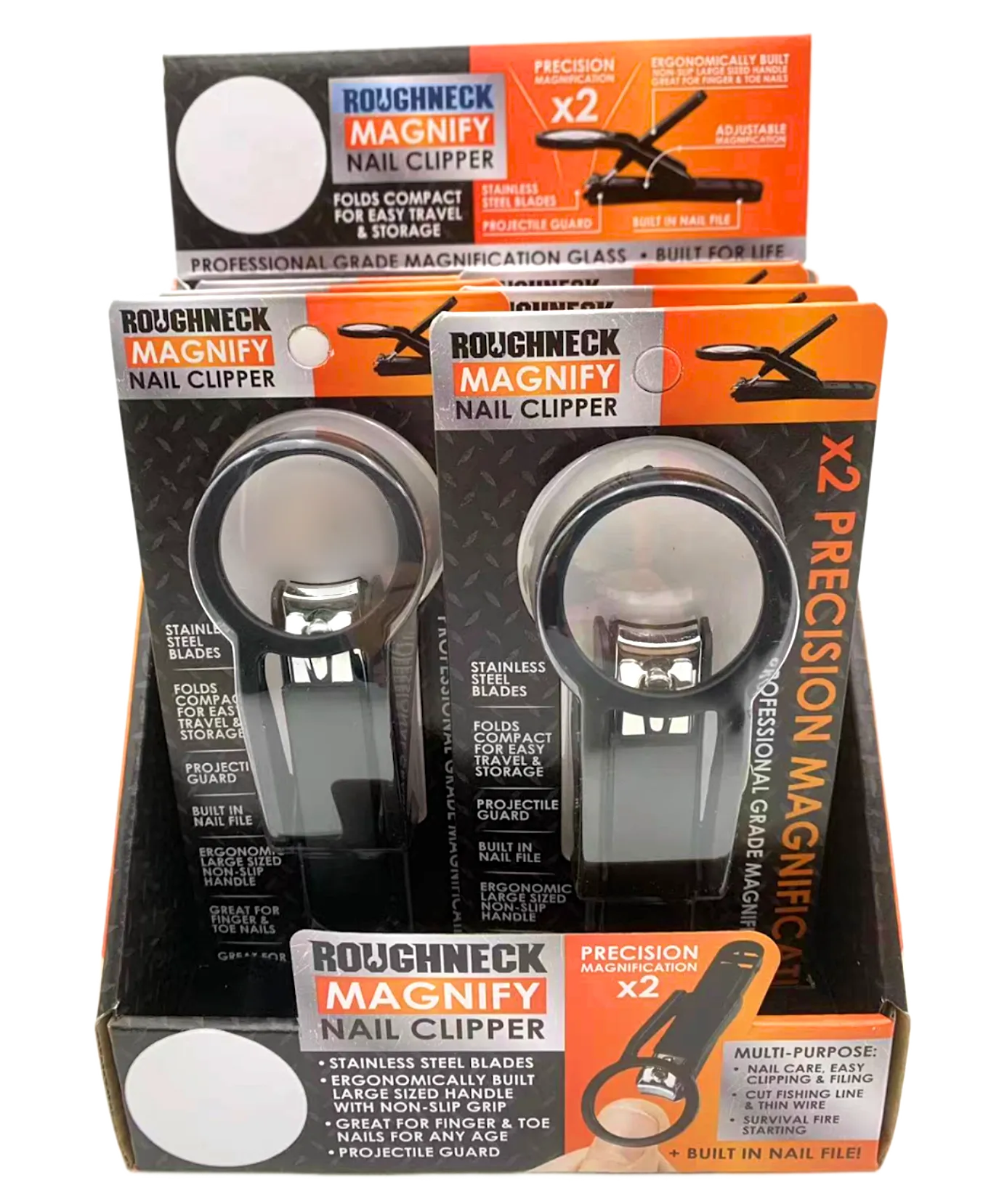 Roughneck Magnifying Nail Clippers 6 Pieces Per Retail Ready Display 23527