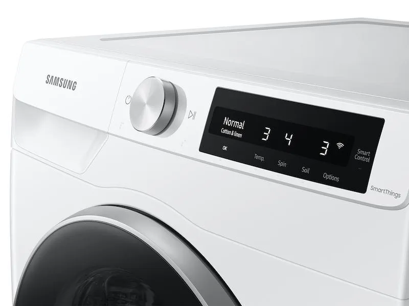 Samsung WW25B6900AW 2.5 cu. ft. Compact Front Load Washer with AI Smart Dial and Super Speed Wash in White