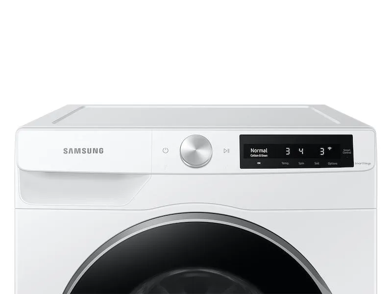 Samsung WW25B6900AW 2.5 cu. ft. Compact Front Load Washer with AI Smart Dial and Super Speed Wash in White