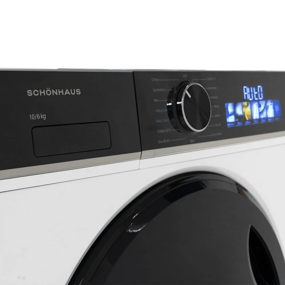 Schonhaus WDSF0110614AW 10 6 kg 1400 Spin Washer Dryer White