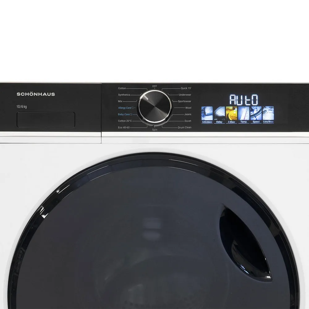 Schonhaus WDSF0110614AW 10 6 kg 1400 Spin Washer Dryer White