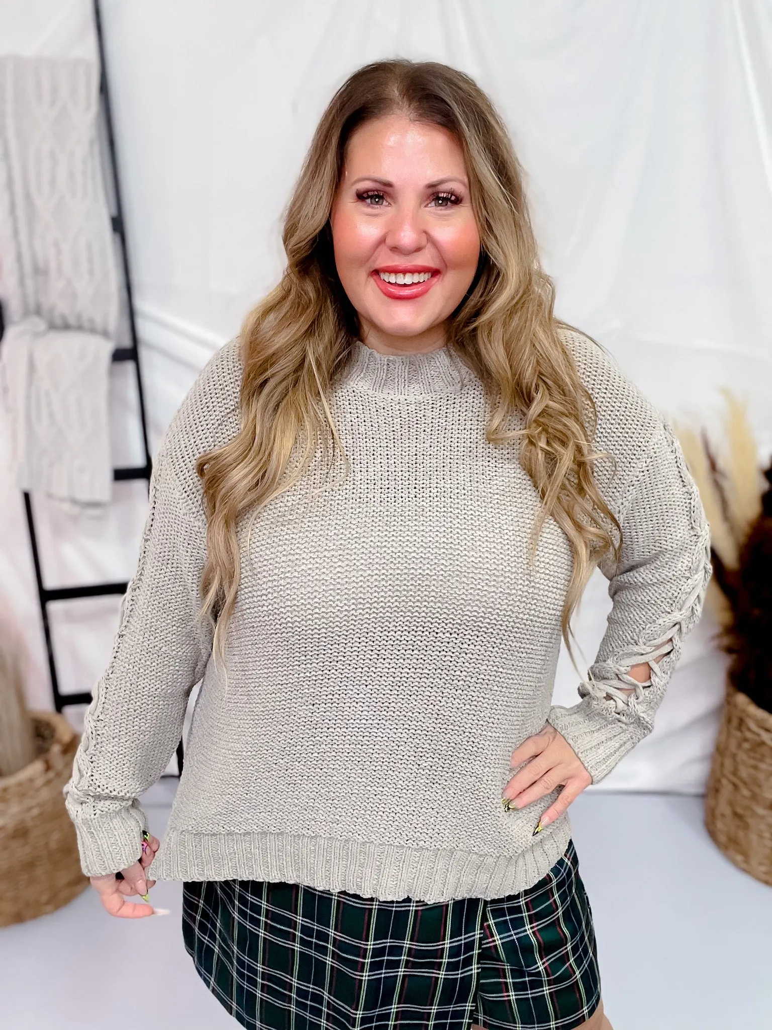 Taupe Long Sleeve Cozy Sweater