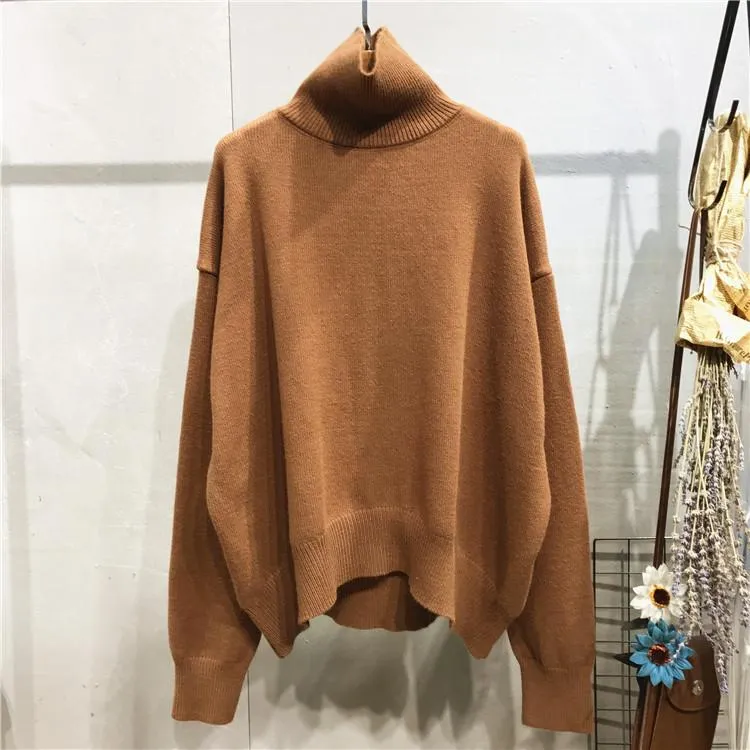 Women Turtleneck Cozy Knitting Pullover Sweaters